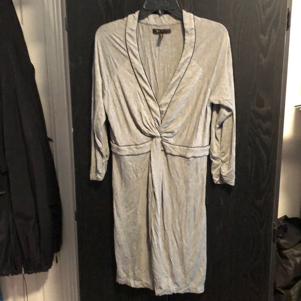 BCBGMAXAZRIA Heather Gray Jersey Knit Dress, L
